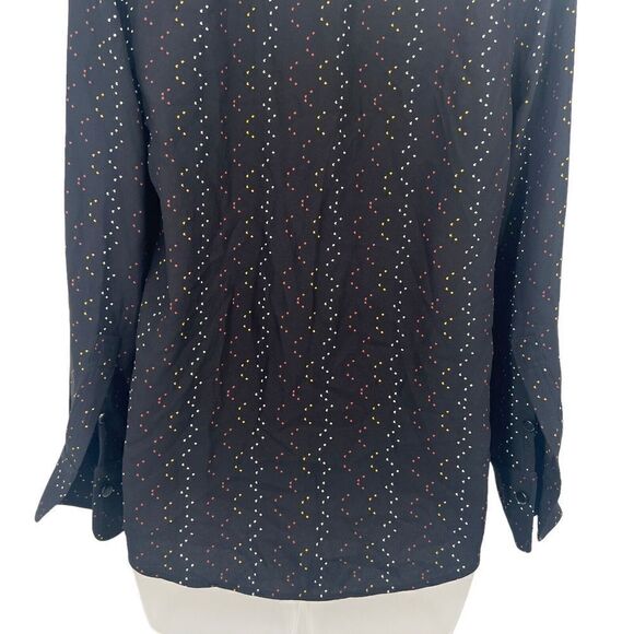 Equipment Femme Inisse Blouse Button Down Long Sleeve Women's XXS Black Pattern - Picture 9 of 13